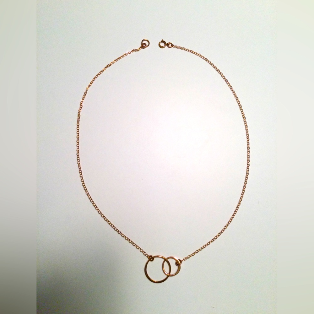 Interlinked Circles Necklace 1/20 14K GF 18” Long